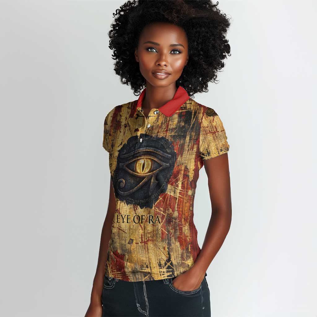 Bastet Egyptian Women Polo Shirt Eye of Ra Cat Goddess Lady of Dread Ancient Power