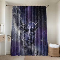 Bat Egyptian Bathroom Set Cow Goddess Celestial Face Horn Ring Gem Cosmic Starry Sky