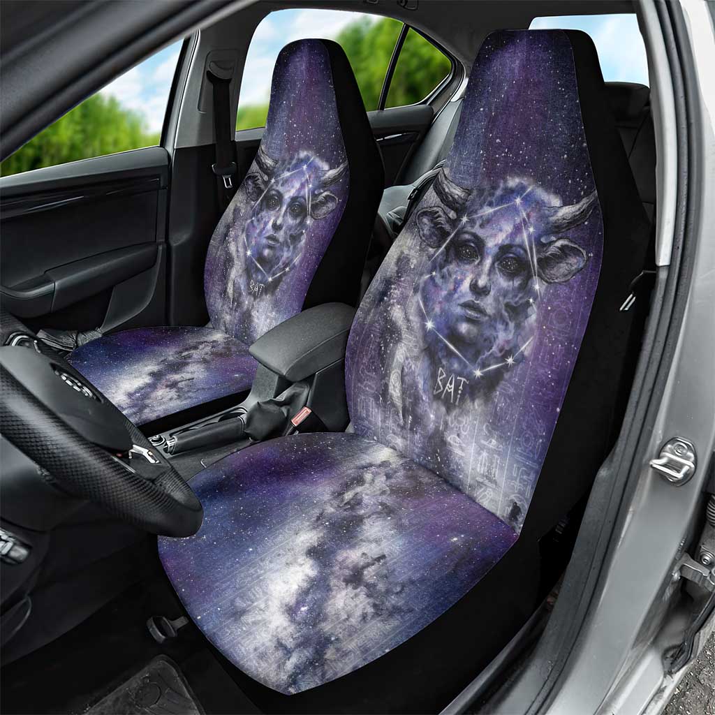 Bat Egyptian Car Seat Cover Cow Goddess Celestial Face Horn Ring Gem Cosmic Starry Sky