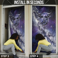 Bat Egyptian Door Cover Cow Goddess Celestial Face Horn Ring Gem Cosmic Starry Sky