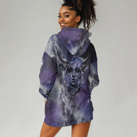 Bat Egyptian Hoodie Dress Cow Goddess Celestial Face Horn Ring Gem Cosmic Starry Sky