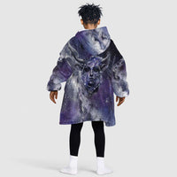 Bat Egyptian Kid Wearable Blanket Hoodie Cow Goddess Celestial Face Horn Ring Gem Cosmic Starry Sky