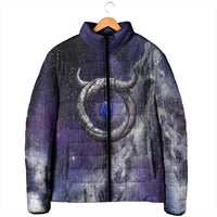 Bat Egyptian Padded Jacket Cow Goddess Celestial Face Horn Ring Gem Cosmic Starry Sky