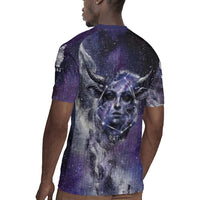 Bat Egyptian Rugby Jersey Cow Goddess Celestial Face Horn Ring Gem Cosmic Starry Sky