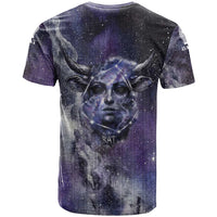 Bat Egyptian T shirt Cow Goddess Celestial Face Horn Ring Gem Cosmic Starry Sky