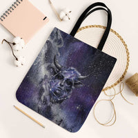 Bat Egyptian Tote Bag Cow Goddess Celestial Face Horn Ring Gem Cosmic Starry Sky