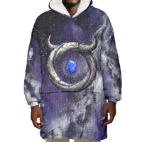 Bat Egyptian Wearable Blanket Hoodie Cow Goddess Celestial Face Horn Ring Gem Cosmic Starry Sky