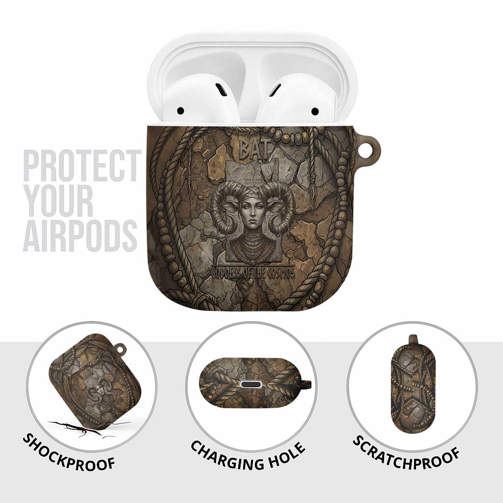 Bat AirPods Case Goddess of the Cosmos Ancient Egyptian Cow Horns Stone