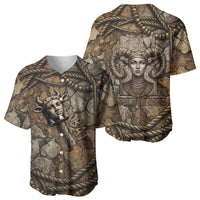 Bat Baseball Jersey Goddess of the Cosmos Ancient Egyptian Cow Horns Stone
