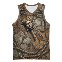 Bat Basketball Jersey Goddess of the Cosmos Ancient Egyptian Cow Horns Stone