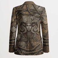 Bat Blazer Goddess of the Cosmos Ancient Egyptian Cow Horns Stone
