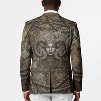 Bat Blazer Goddess of the Cosmos Ancient Egyptian Cow Horns Stone