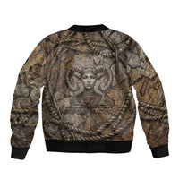 Bat Bomber Jacket Goddess of the Cosmos Ancient Egyptian Cow Horns Stone