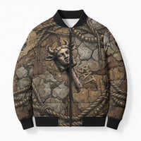 Bat Bomber Puffer Jacket Goddess of the Cosmos Ancient Egyptian Cow Horns Stone