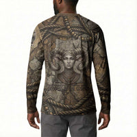 Bat Button Sweatshirt Goddess of the Cosmos Ancient Egyptian Cow Horns Stone