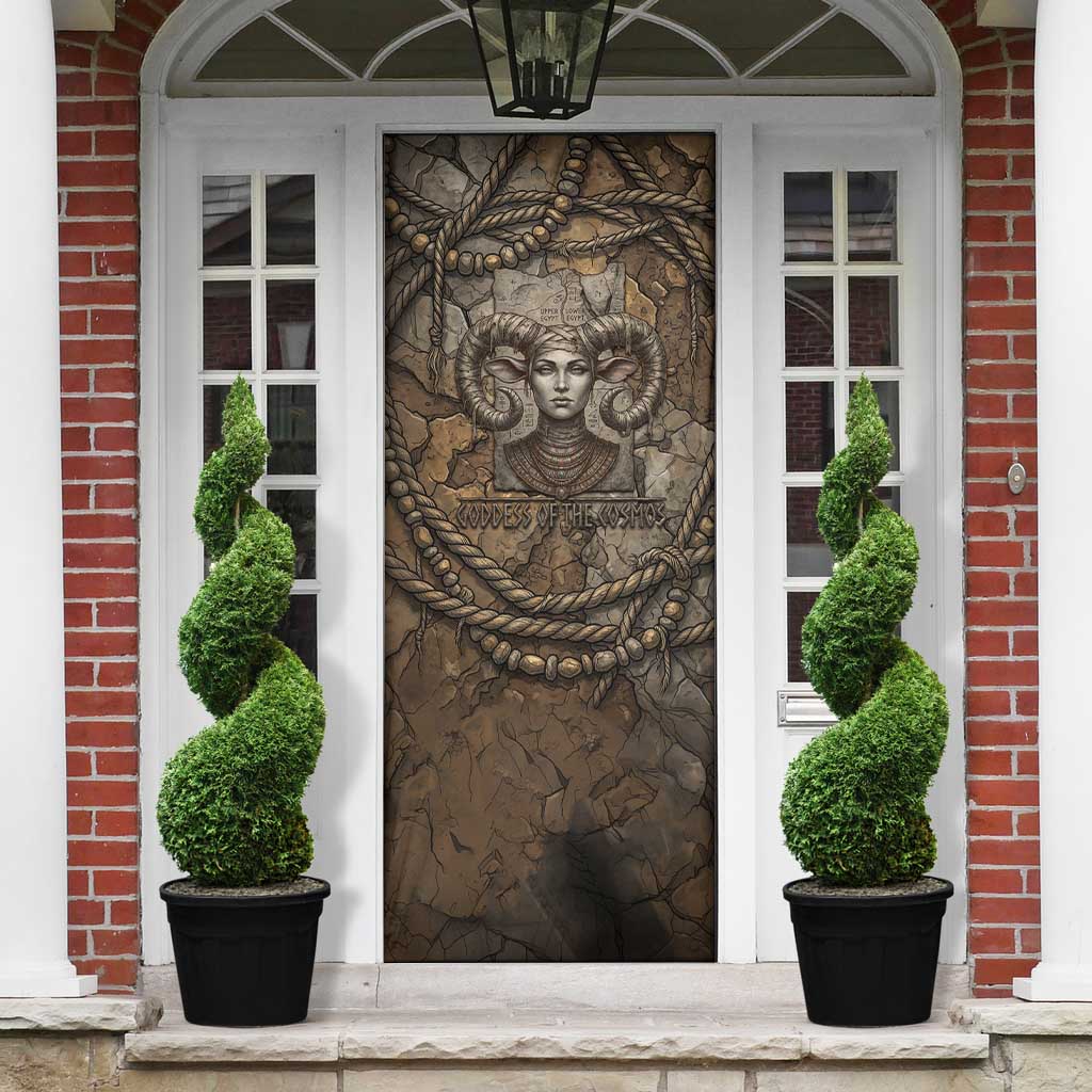Bat Door Cover Goddess of the Cosmos Ancient Egyptian Cow Horns Stone