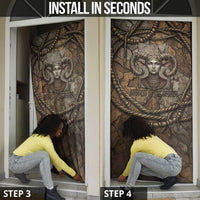 Bat Door Cover Goddess of the Cosmos Ancient Egyptian Cow Horns Stone