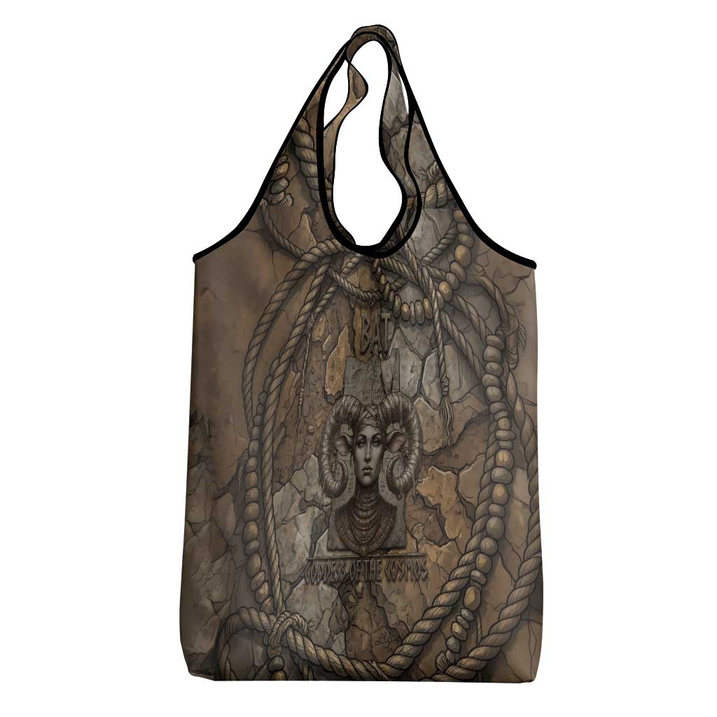Bat Grocery Bag Goddess of the Cosmos Ancient Egyptian Cow Horns Stone