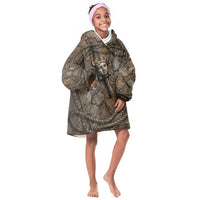 Bat Kid Wearable Blanket Hoodie Goddess of the Cosmos Ancient Egyptian Cow Horns Stone