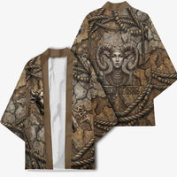 Bat Kimono Goddess of the Cosmos Ancient Egyptian Cow Horns Stone