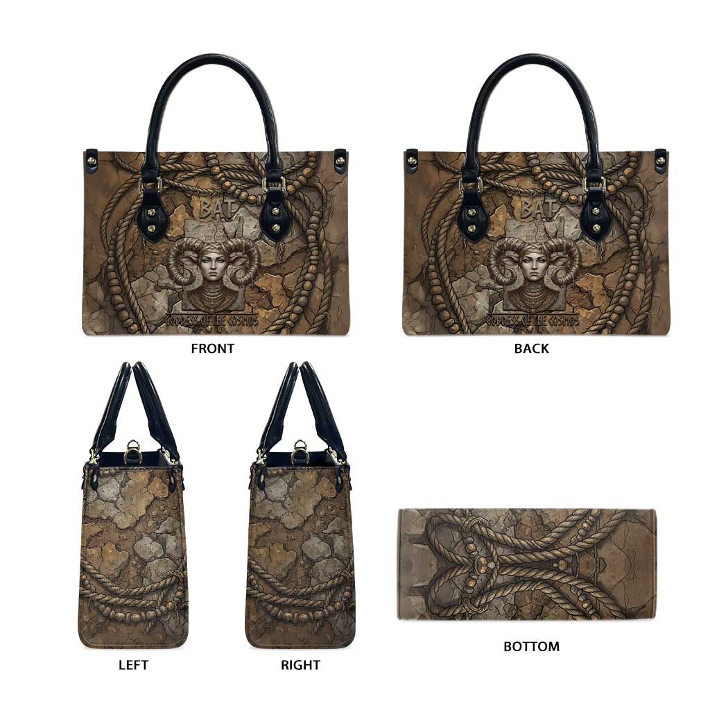 Bat Leather Bag Goddess of the Cosmos Ancient Egyptian Cow Horns Stone