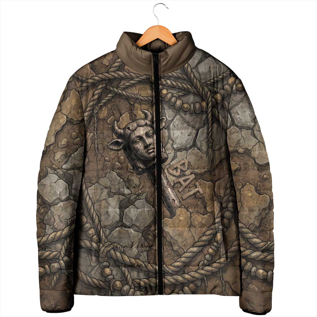 Bat Padded Jacket Goddess of the Cosmos Ancient Egyptian Cow Horns Stone