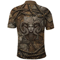 Bat Polo Shirt Goddess of the Cosmos Ancient Egyptian Cow Horns Stone
