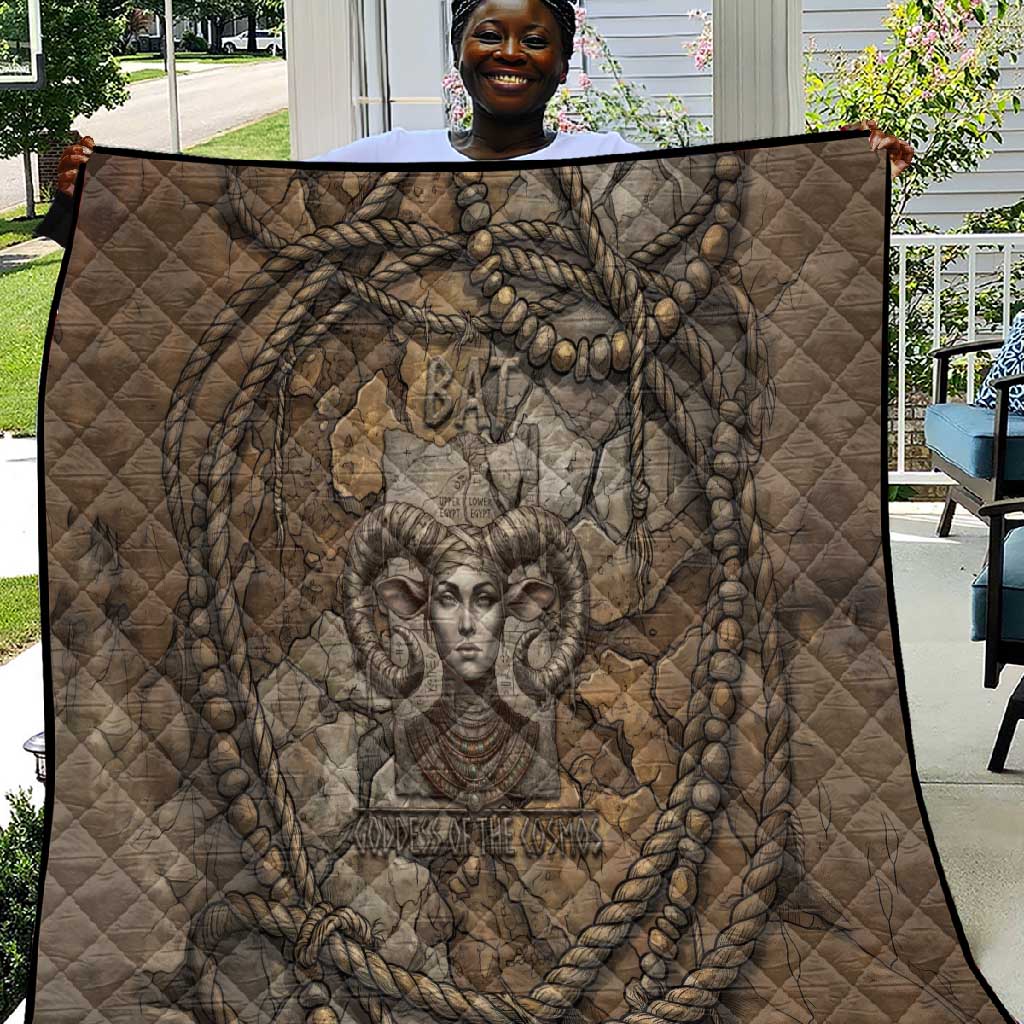 Bat Quilt Goddess of the Cosmos Ancient Egyptian Cow Horns Stone