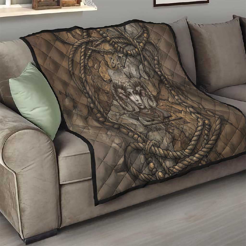 Bat Quilt Goddess of the Cosmos Ancient Egyptian Cow Horns Stone