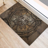 Bat Rubber Doormat Goddess of the Cosmos Ancient Egyptian Cow Horns Stone