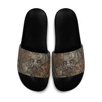 Bat Slide Sandals Goddess of the Cosmos Ancient Egyptian Cow Horns Stone