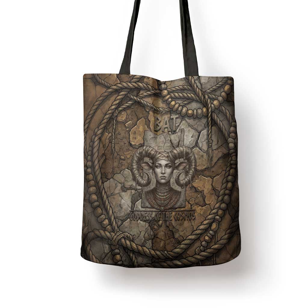 Bat Tote Bag Goddess of the Cosmos Ancient Egyptian Cow Horns Stone