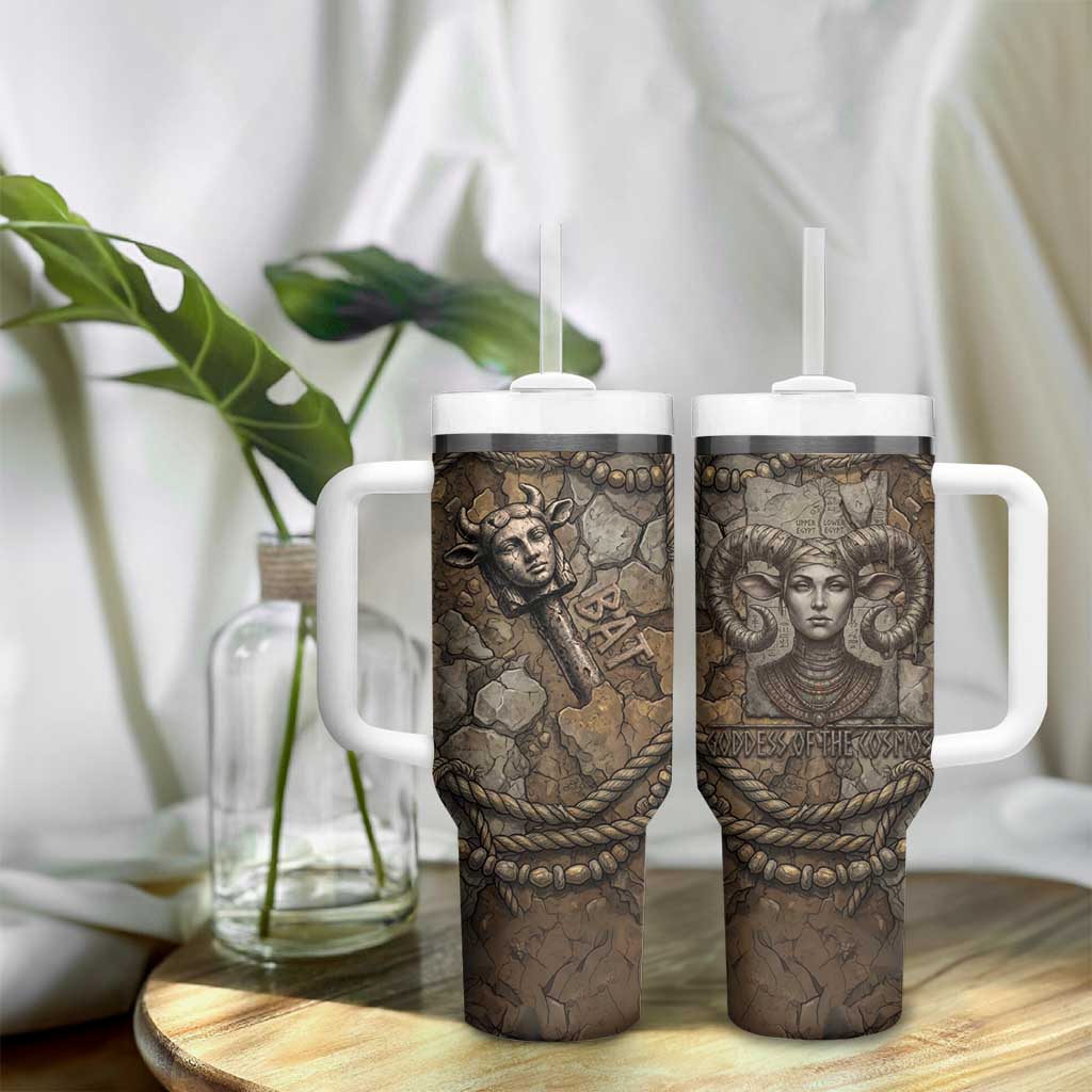 Bat Tumbler With Handle Goddess of the Cosmos Ancient Egyptian Cow Horns Stone