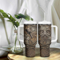 Bat Tumbler With Handle Goddess of the Cosmos Ancient Egyptian Cow Horns Stone