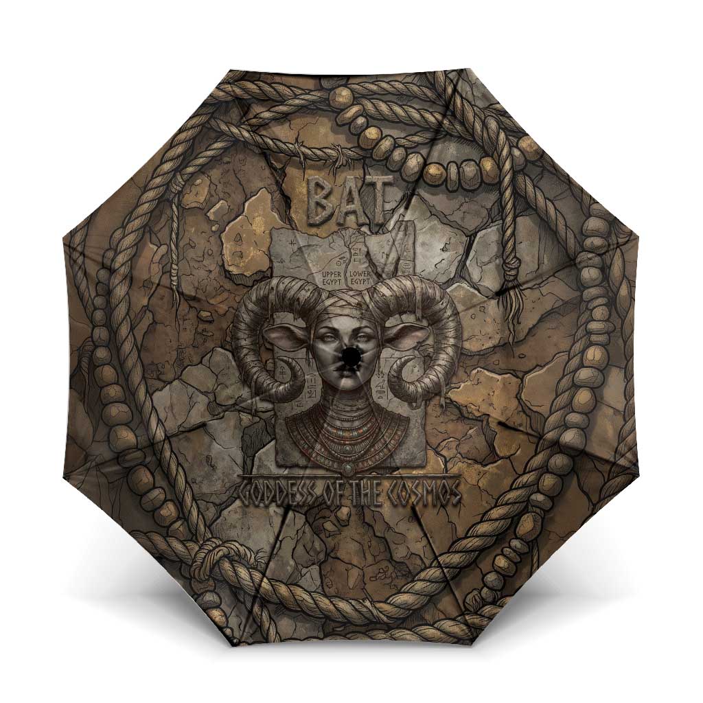 Bat Umbrella Goddess of the Cosmos Ancient Egyptian Cow Horns Stone