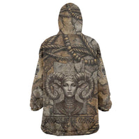 Bat Wearable Blanket Hoodie Goddess of the Cosmos Ancient Egyptian Cow Horns Stone
