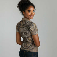 Bat Women Polo Shirt Goddess of the Cosmos Ancient Egyptian Cow Horns Stone