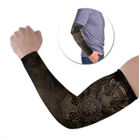 Viking Raven Wolf Vegvisir Arm Sleeves Nordic Runic Engraving Style