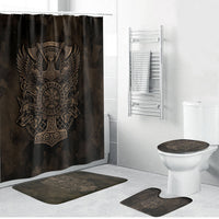 Viking Raven Wolf Vegvisir Bathroom Set Nordic Runic Engraving Style