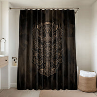 Viking Raven Wolf Vegvisir Bathroom Set Nordic Runic Engraving Style