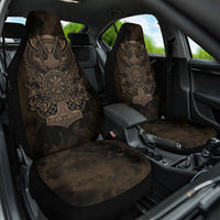 Viking Raven Wolf Vegvisir Car Seat Cover Nordic Runic Engraving Style