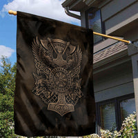 Viking Raven Wolf Vegvisir Garden Flag Nordic Runic Engraving Style