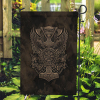 Viking Raven Wolf Vegvisir Garden Flag Nordic Runic Engraving Style