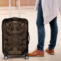 Viking Raven Wolf Vegvisir Luggage Cover Nordic Runic Engraving Style