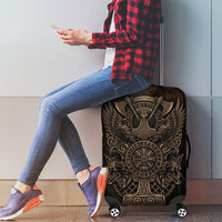 Viking Raven Wolf Vegvisir Luggage Cover Nordic Runic Engraving Style