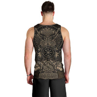 Viking Raven Wolf Vegvisir Men Tank Top Nordic Runic Engraving Style