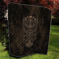 Viking Raven Wolf Vegvisir Quilt Nordic Runic Engraving Style