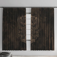 Viking Raven Wolf Vegvisir Window Curtain Nordic Runic Engraving Style