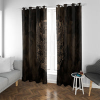 Viking Raven Wolf Vegvisir Window Curtain Nordic Runic Engraving Style