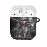 Viking Warrior Raven Axe Vegvisir AirPods Case Odin Warrior Nordic Runic Engraved Illustration Style